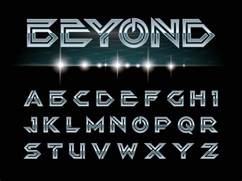 futuristic font alphabet.